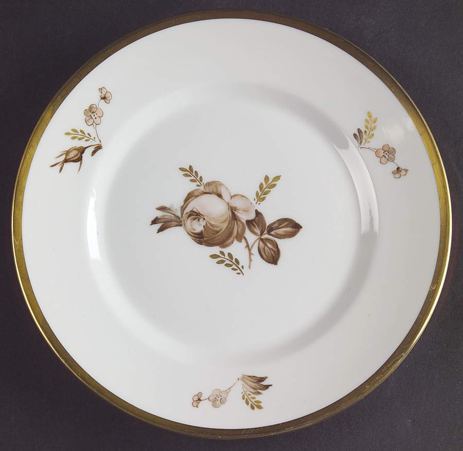 Brown Rose Bread & Butter Plate by Royal Copenhagen-1