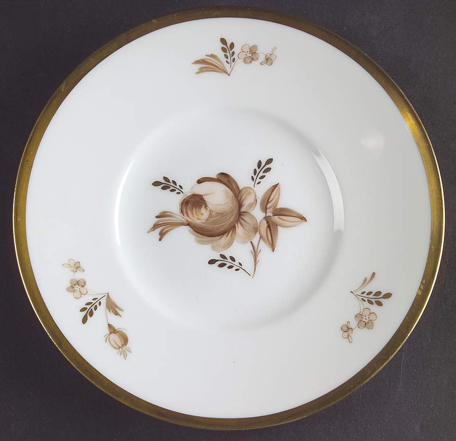 Brown Rose Bread & Butter Plate by Royal Copenhagen-1