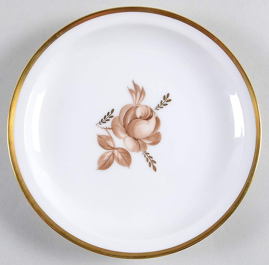 Brown Rose Dessert/Pie Plate by Royal Copenhagen-1