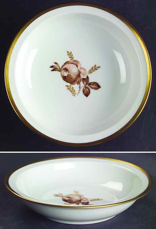 Brown Rose Rim Fruit/Dessert (Sauce) Bowl by Royal Copenhagen-1