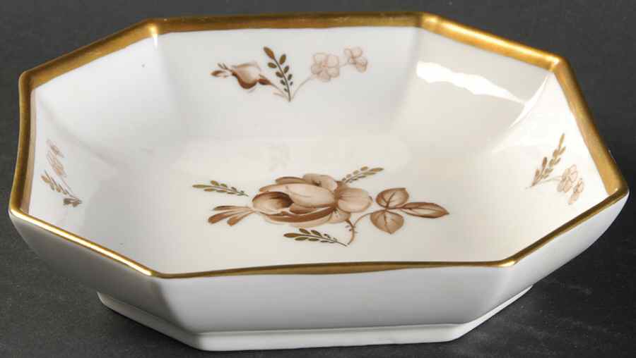 Brown Rose Octagonal Dish by Royal Copenhagen-1