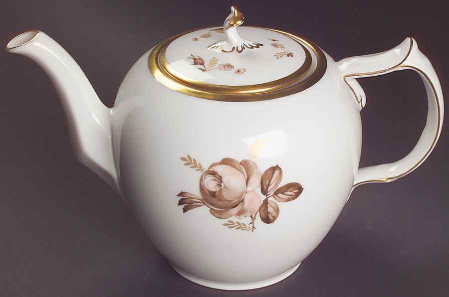 Brown Rose Teapot & Lid by Royal Copenhagen-1