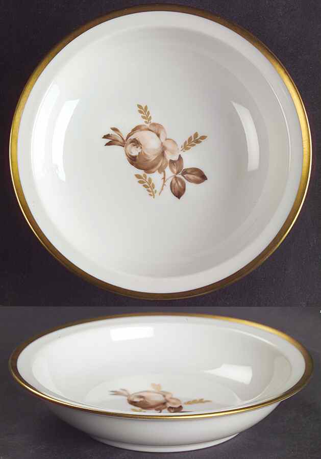 Brown Rose Rim Fruit/Dessert (Sauce) Bowl by Royal Copenhagen-1
