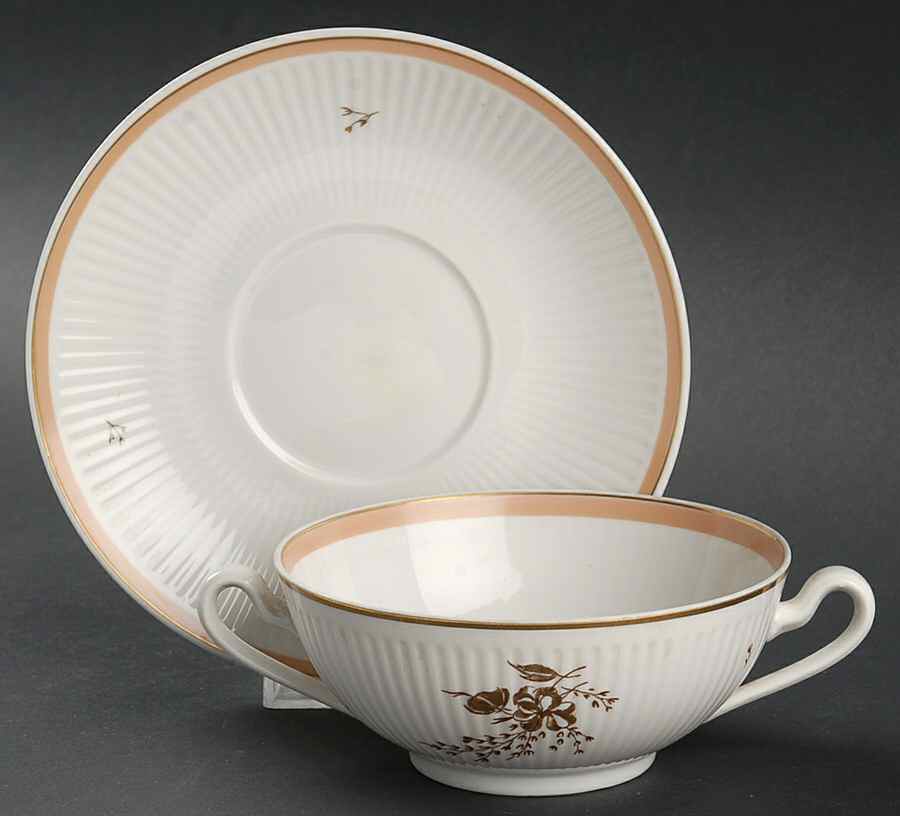 Clarissa Footed Cream Soup Bowl & Saucer Set by Royal Copenhagen-1