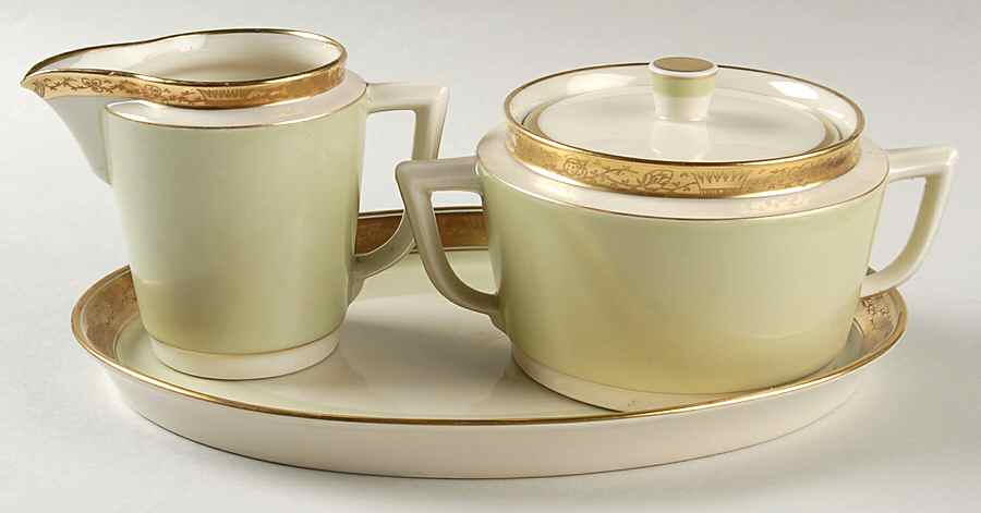 Dagmar Creamer & Sugar with Lid & Tray Set by Royal Copenhagen-1