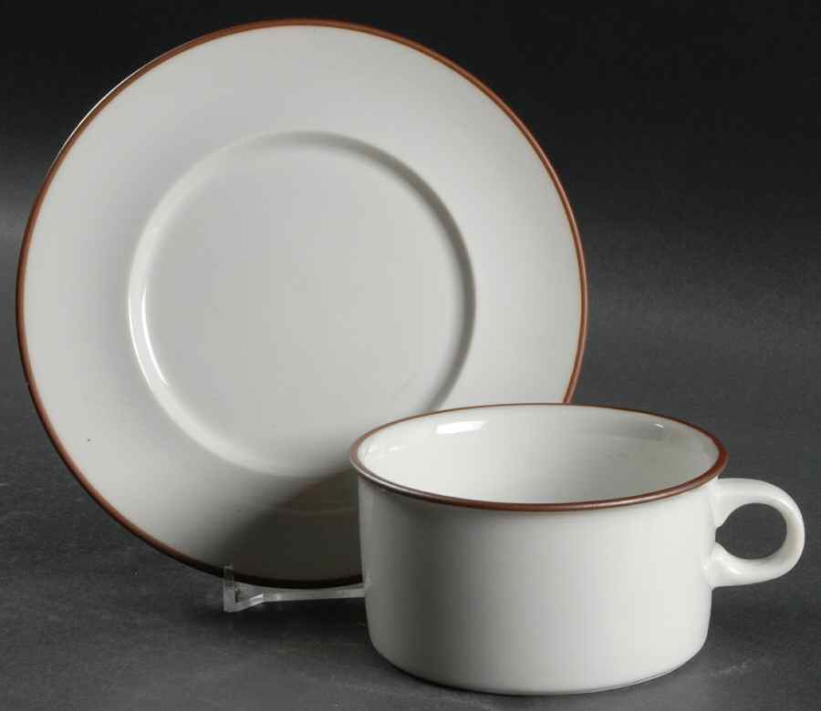 Domino Flat Cup & Saucer Set by Royal Copenhagen-1