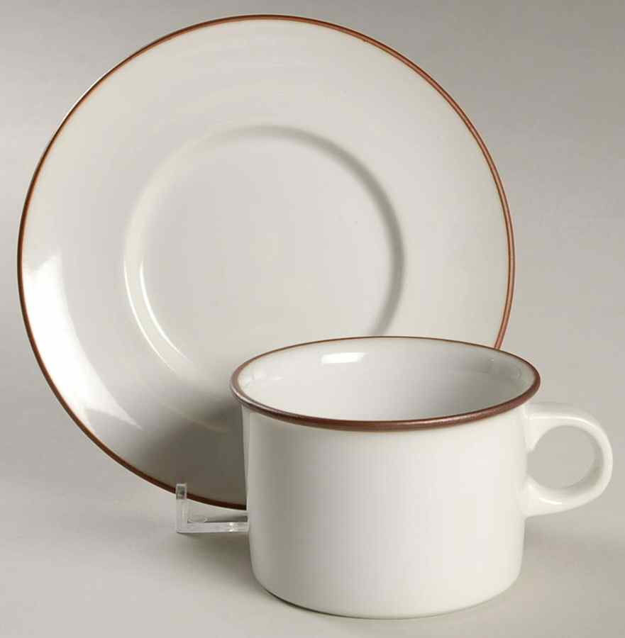Domino Flat Cup & Saucer Set by Royal Copenhagen-1