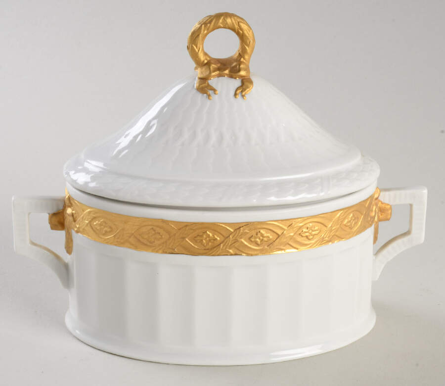 Fan Service Gold Sugar Bowl & Lid by Royal Copenhagen-1