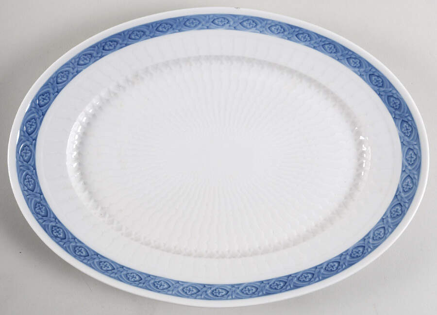 Fan Service Blue 15" Oval Serving Platter by Royal Copenhagen-1