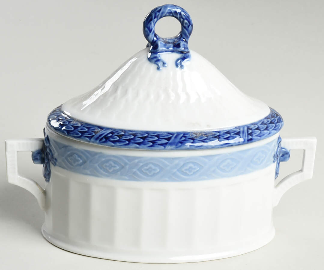 Fan Service Blue Sugar Bowl & Lid by Royal Copenhagen-1
