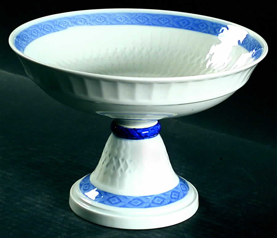 Fan Service Blue 9" Diameter Pedestal Cake Stand by Royal Copenhagen-1