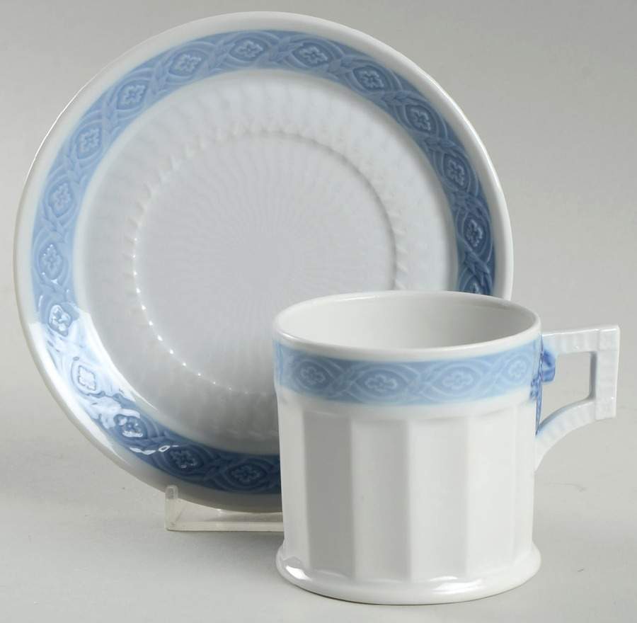 Fan Service Blue Flat Cup & Saucer Set by Royal Copenhagen-1