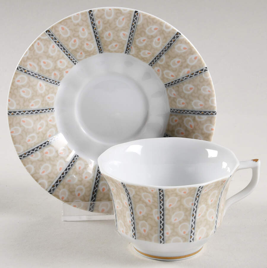 Fairy Tale Grey Flat Cup & Saucer Set by Royal Copenhagen-1