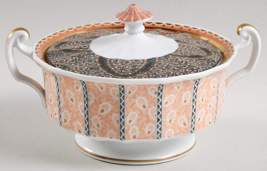 Fairy Tale Terra Cotta Sugar Bowl & Lid by Royal Copenhagen-1