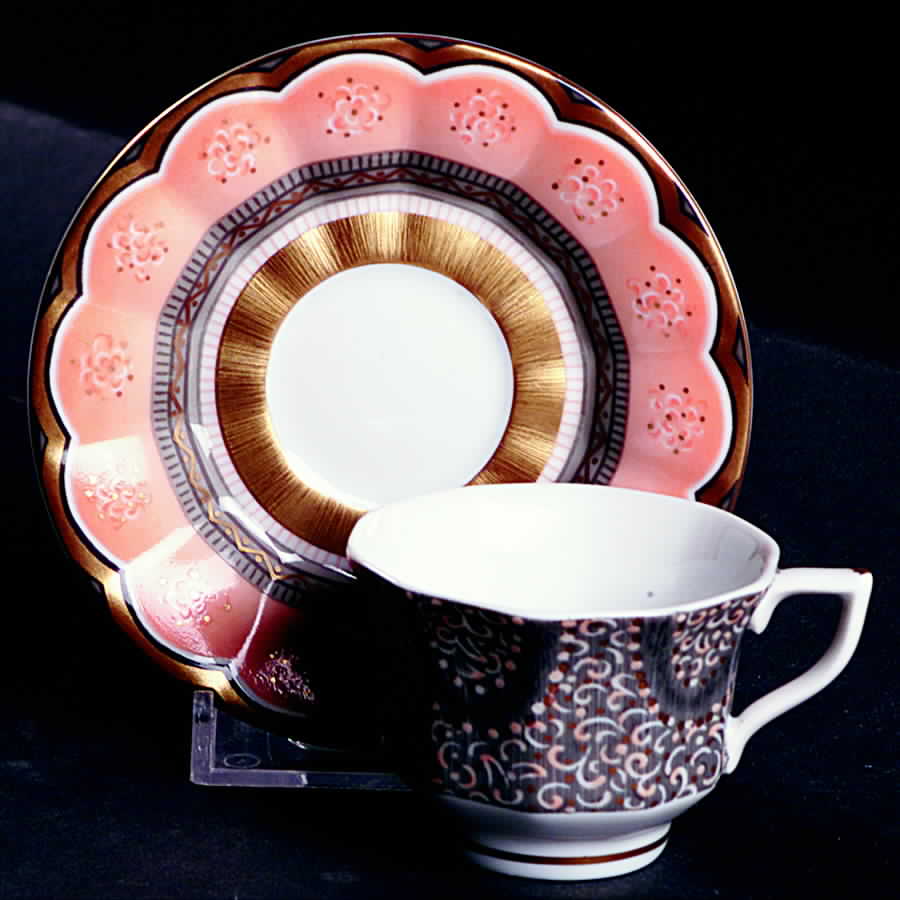 Fairy Tale Terra Cotta Mocha Cup & Saucer Set by Royal Copenhagen-1