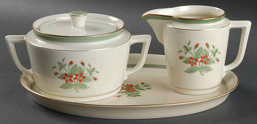 Fensmark Creamer & Sugar with Lid & Tray Set by Royal Copenhagen-1