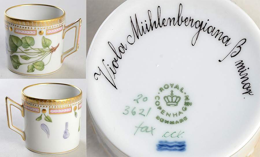 Flora Danica (1961 To Current) Flat Demitasse Cup-Viola Muhlenbergiana B by Royal Copenhagen-1