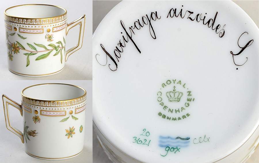 Flora Danica (1961 To Current) Flat Demitasse Cup-Saxifrage aioides L by Royal Copenhagen-1