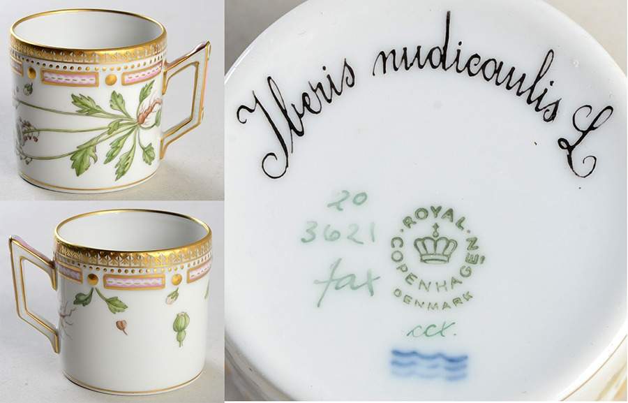 Flora Danica (1961 To Current) Flat Demitasse Cup-Iberis nudicaulis L by Royal Copenhagen-1