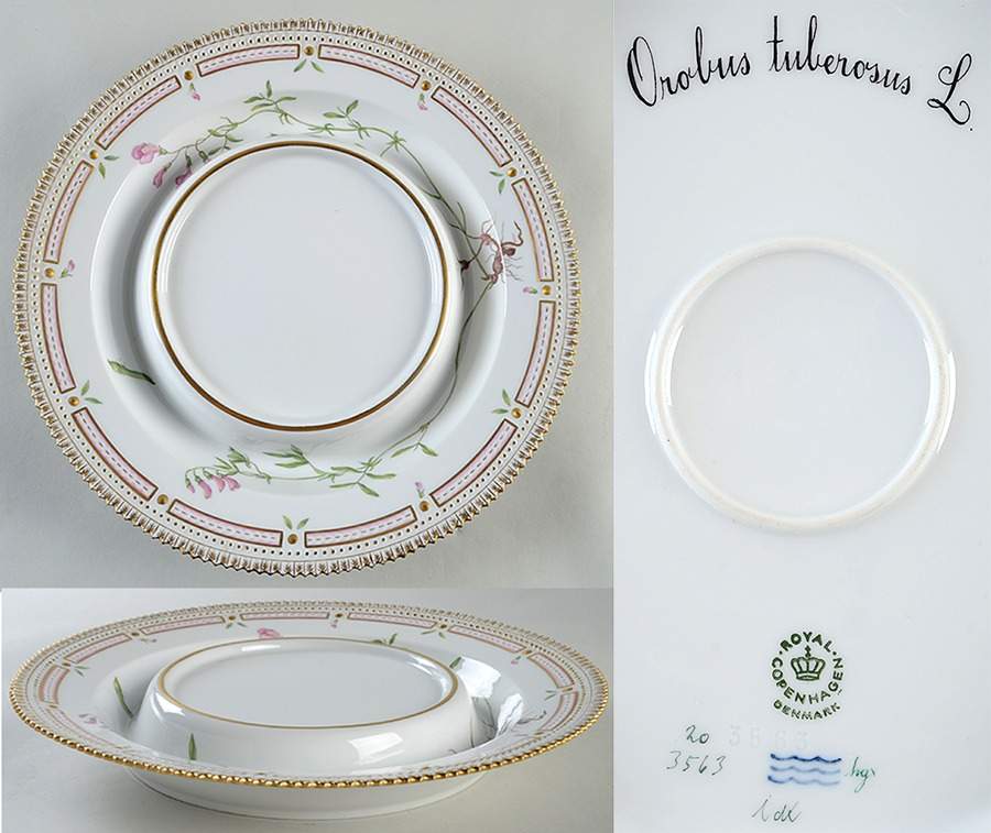 Flora Danica (1961 To Current) Tureen-Underplate Orobus tuberosus L. by Royal Copenhagen-1