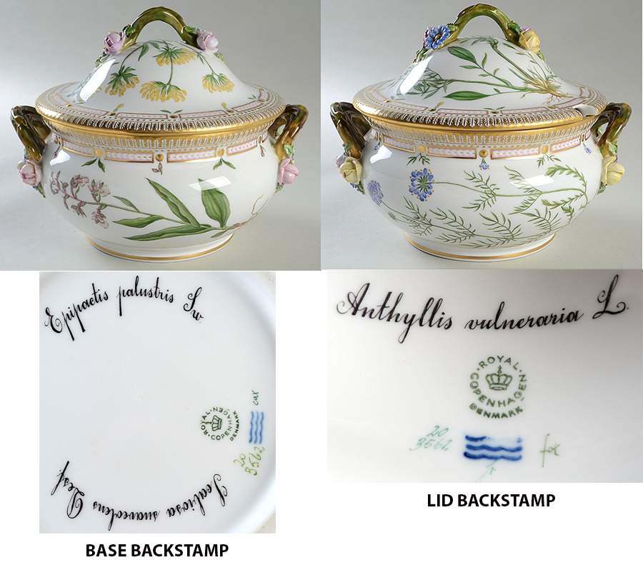 Flora Danica (1961 To Current) 3 Qt Tureen & Lid-Eipiaetis, Seabiosa ,Anthyllis by Royal Copenhagen-1