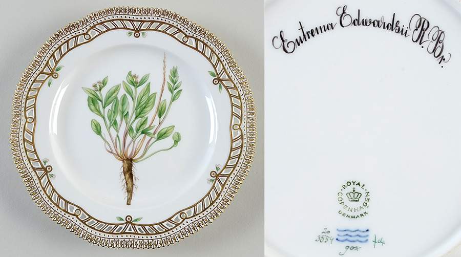 Flora Danica (1961 To Current) 9" Pierced Luncheon Plate/Fruit Std-Eutrema Edward by Royal Copenhagen-1