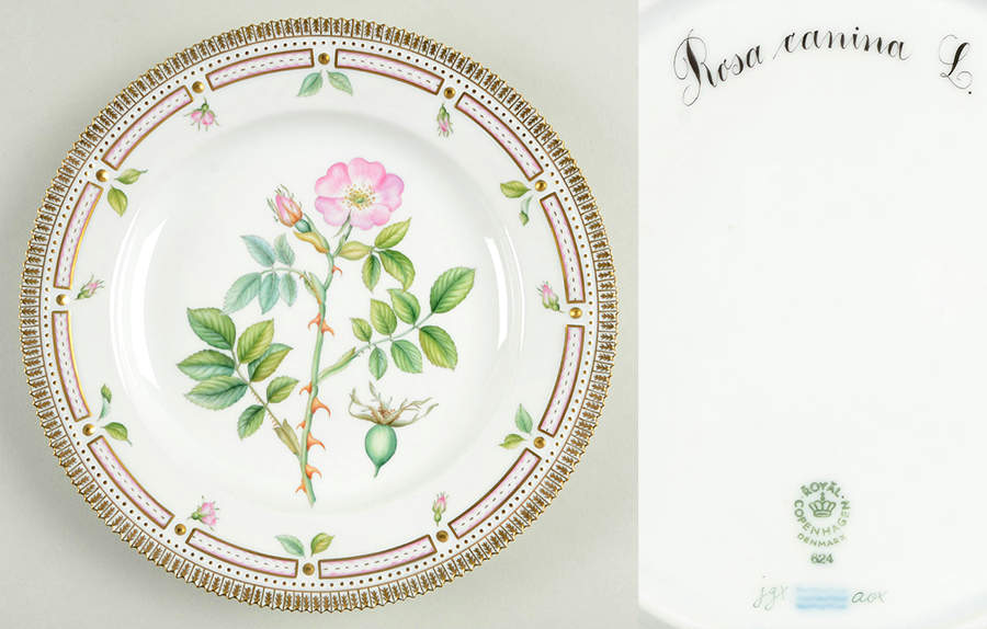 Flora Danica (1961 To Current) Dinner Plate-Rosa canina L. by Royal Copenhagen-1