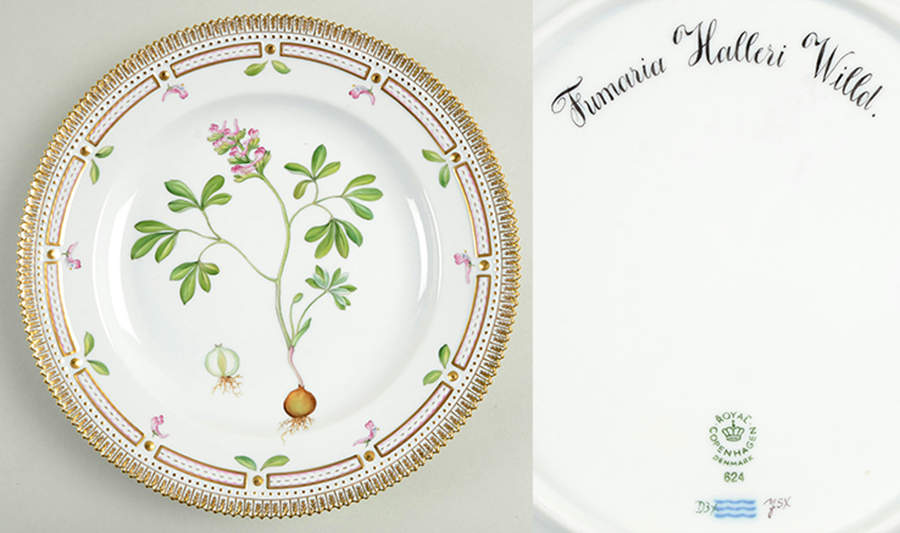 Flora Danica (1961 To Current) Dinner Plate-Fumaria halleri Willd by Royal Copenhagen-1