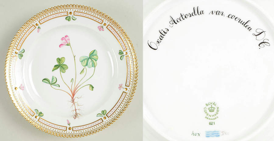 Flora Danica (1961 To Current) Salad Plate-Oxalis Acetosella L by Royal Copenhagen-1