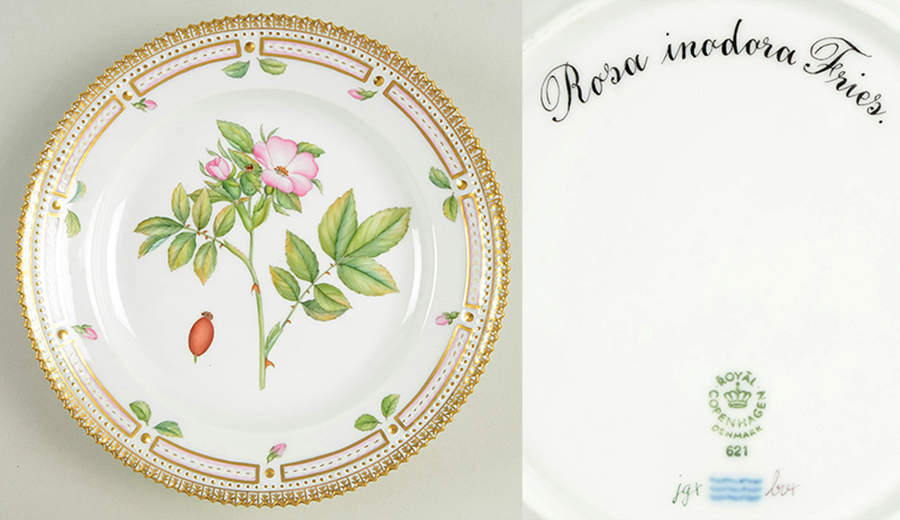 Flora Danica (1961 To Current) Salad Plate-Rosa inodora Fries. by Royal Copenhagen-1