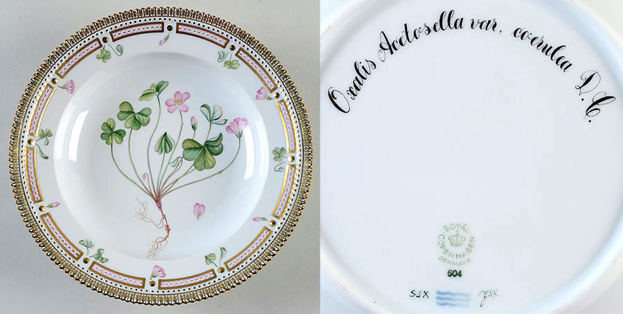 Flora Danica (1961 To Current) Rim Soup Bowl-Oxalis acetosella L by Royal Copenhagen-1