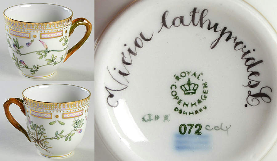 Flora Danica (1961 To Current) Flat Cup-Vicia lathyroids L by Royal Copenhagen-1