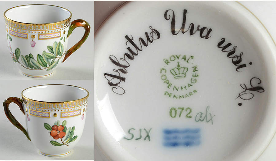 Flora Danica (1961 To Current) Flat Cup-Arbutus Uva urs. L. by Royal Copenhagen-1