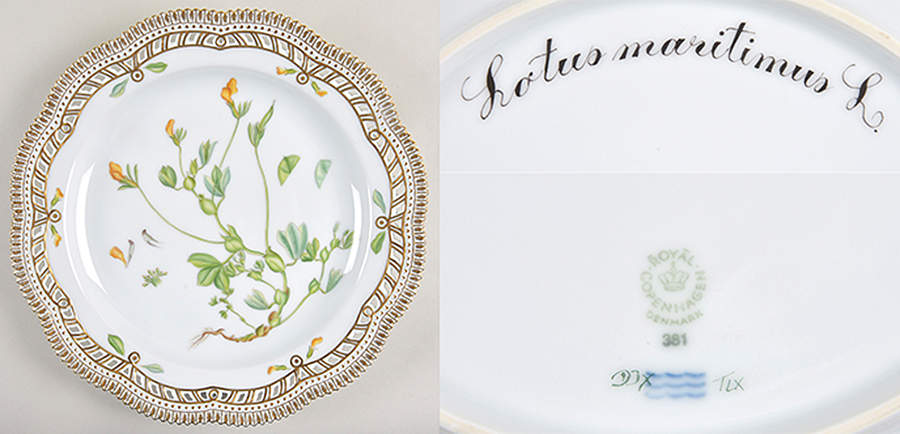Flora Danica (1961 To Current) 11" Round Pierced Platter-Lotus maritimus L. by Royal Copenhagen-1