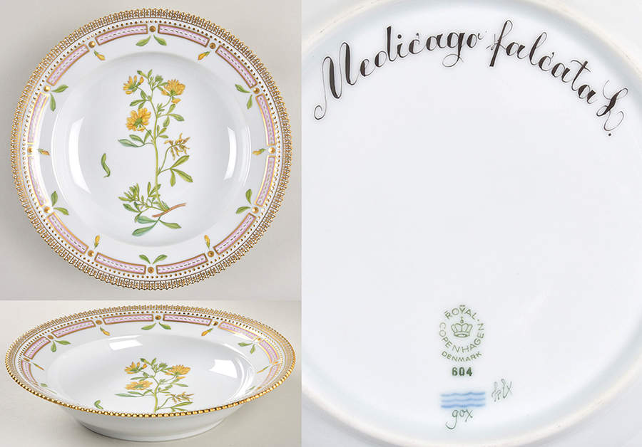 Flora Danica (1961 To Current) Rim Soup Bowl-Medicage falcata L. by Royal Copenhagen-1