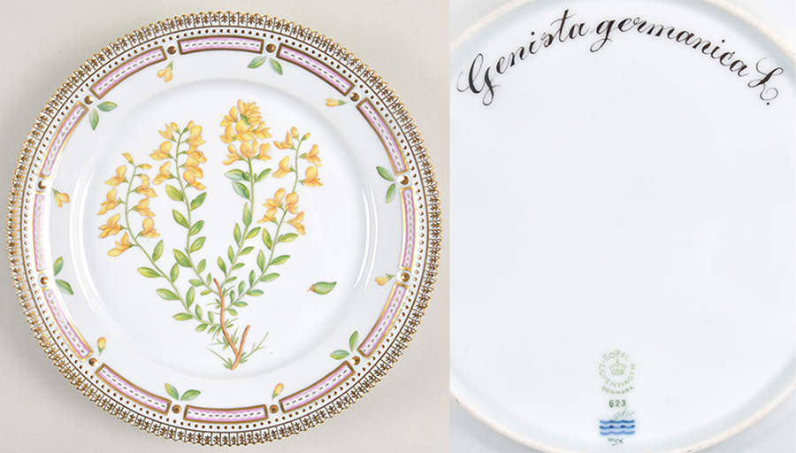 Flora Danica (1961 To Current) Luncheon Plate-Genista germanica L by Royal Copenhagen-1