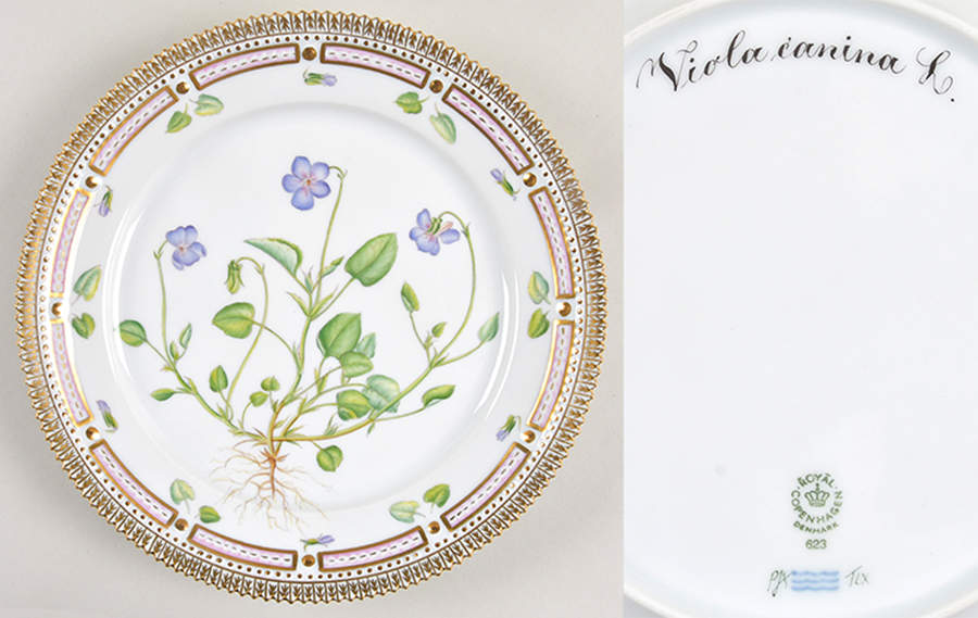 Flora Danica (1961 To Current) Luncheon Plate-Viola canina L by Royal Copenhagen-1