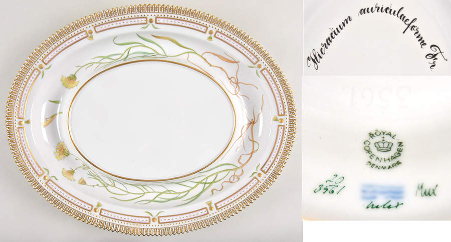 Flora Danica (1961 To Current) Underplate For 5 Qt Tureen-Hieracum auriculaeforme by Royal Copenhagen-1