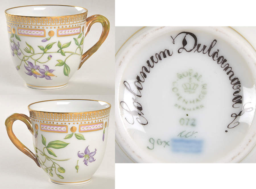 Flora Danica (1961 To Current) Flat Cup-Solanum Dulcamara L. by Royal Copenhagen-1