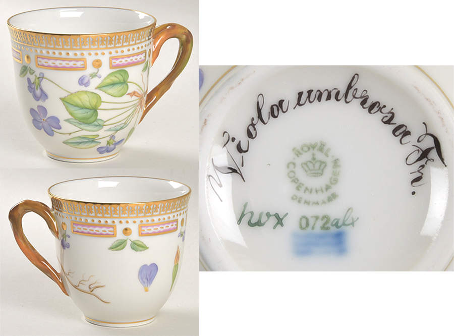 Flora Danica (1961 To Current) Flat Cup-Violor umbrosoc Fr. by Royal Copenhagen-1