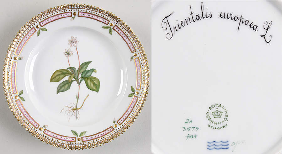 Flora Danica (1961 To Current) Salad Plate-Trientalis europaea L by Royal Copenhagen-1
