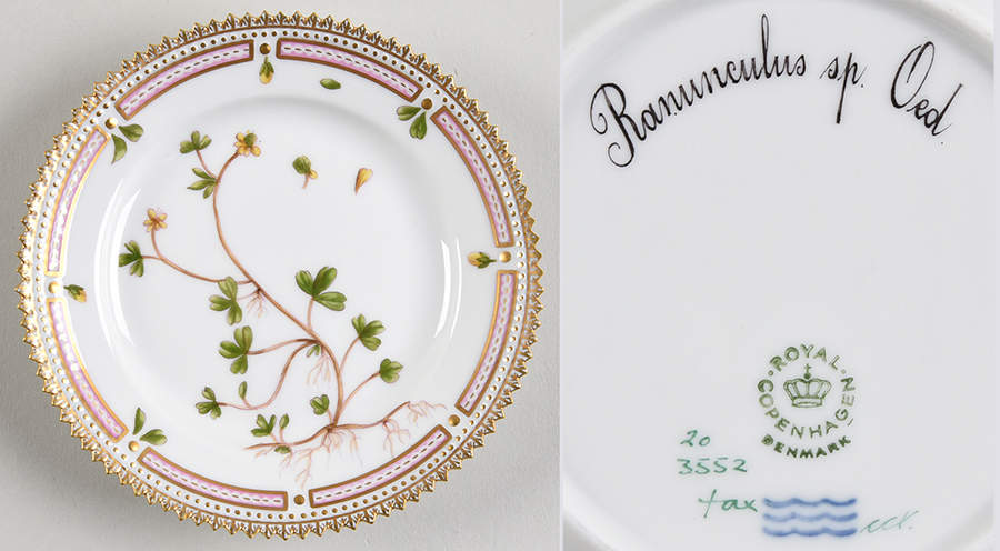 Flora Danica (1961 To Current) Bread & Butter Plate-Ranunculus sp Oed by Royal Copenhagen-1