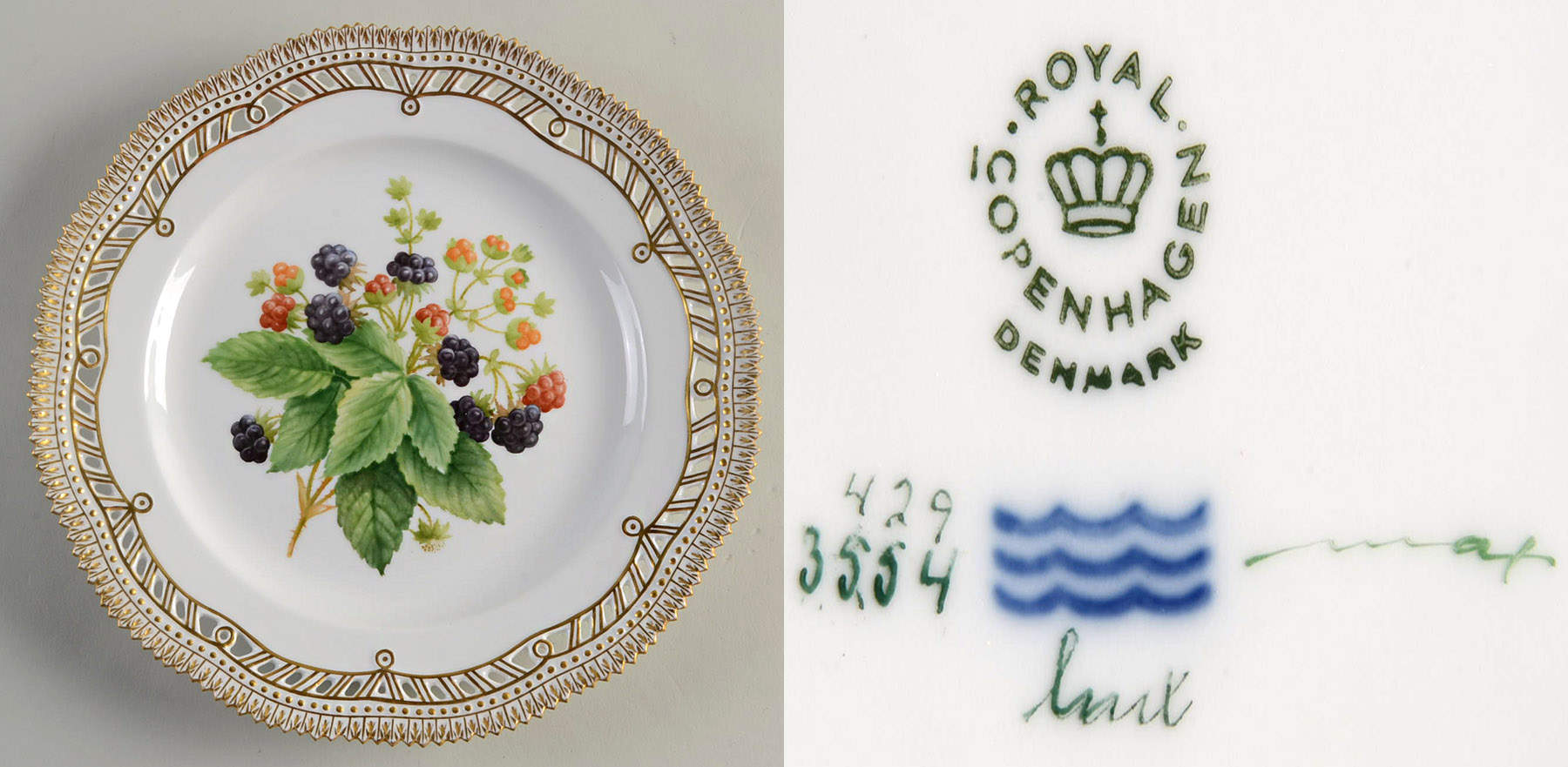 Flora Danica (1961 To Current) Fruit Service Plate by Royal Copenhagen-1