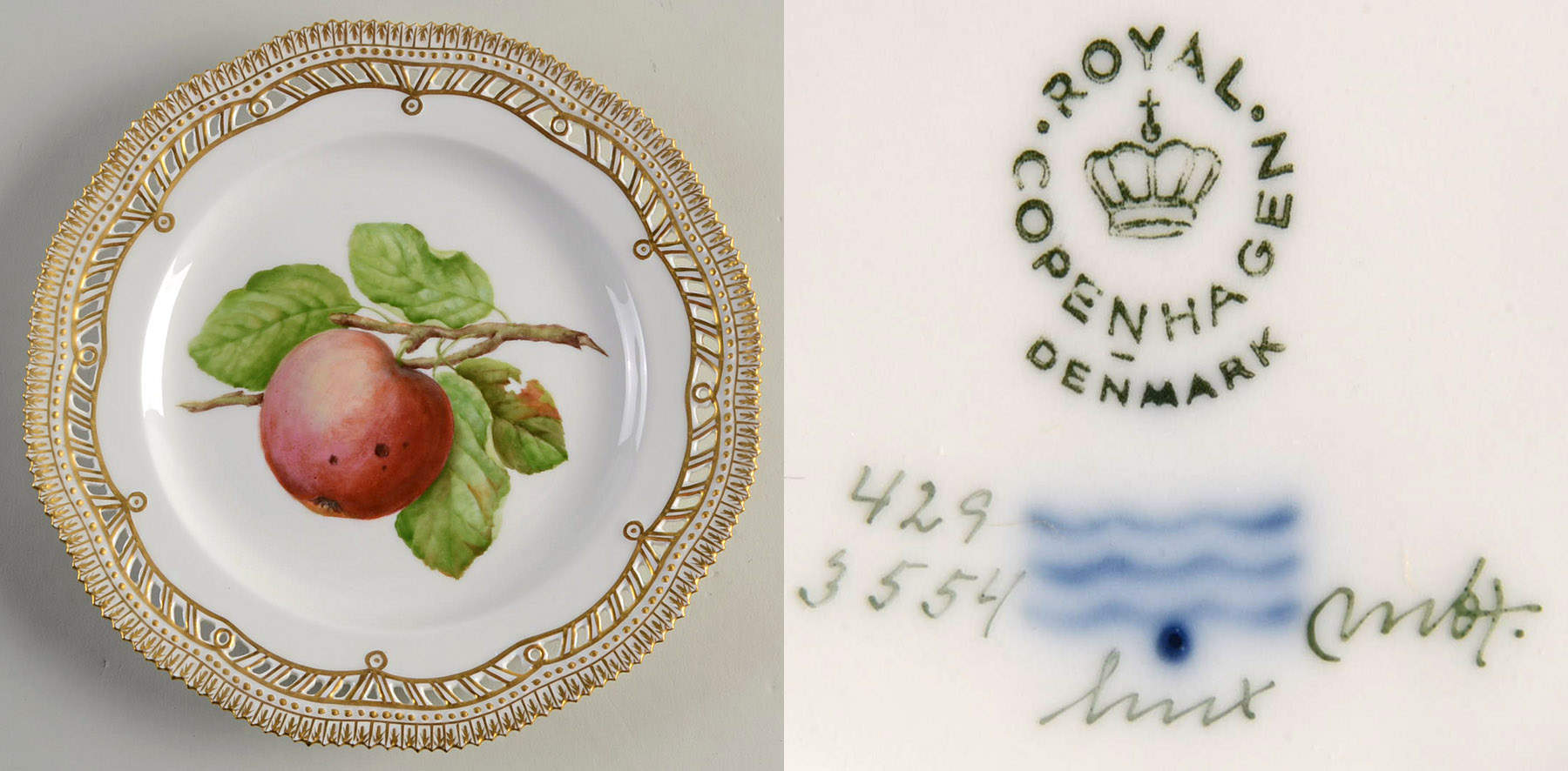 Flora Danica (1961 To Current) Fruit Service Plate by Royal Copenhagen-1