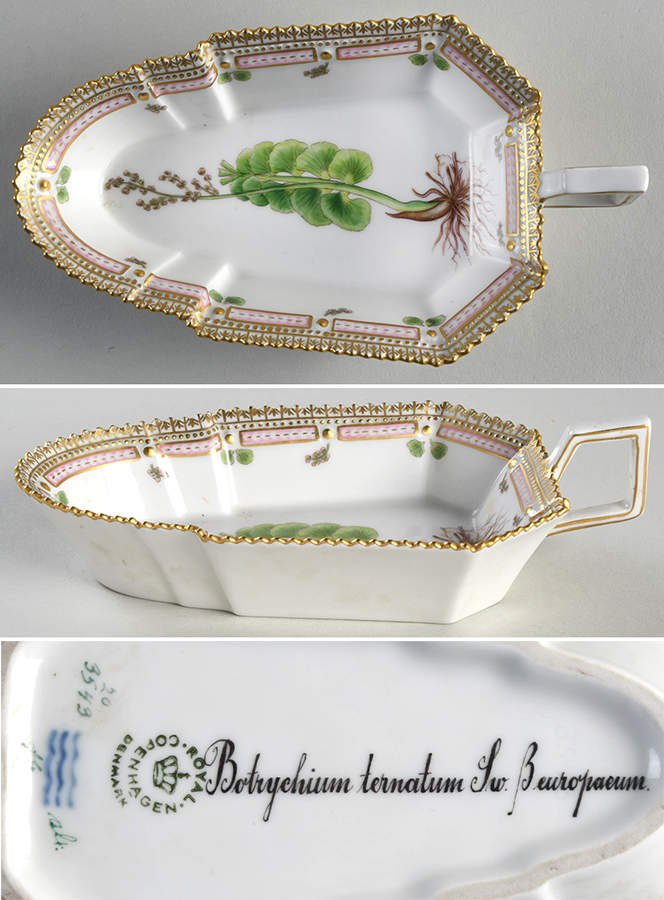 Flora Danica (1961 To Current) 7" Accent Pickle Dish-Botryehim by Royal Copenhagen-1