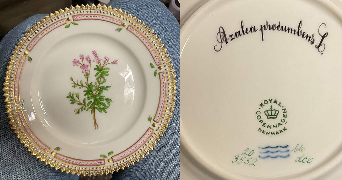 Flora Danica (1961 To Current) Bread & Butter Plate-Azalea procumbens L by Royal Copenhagen-1