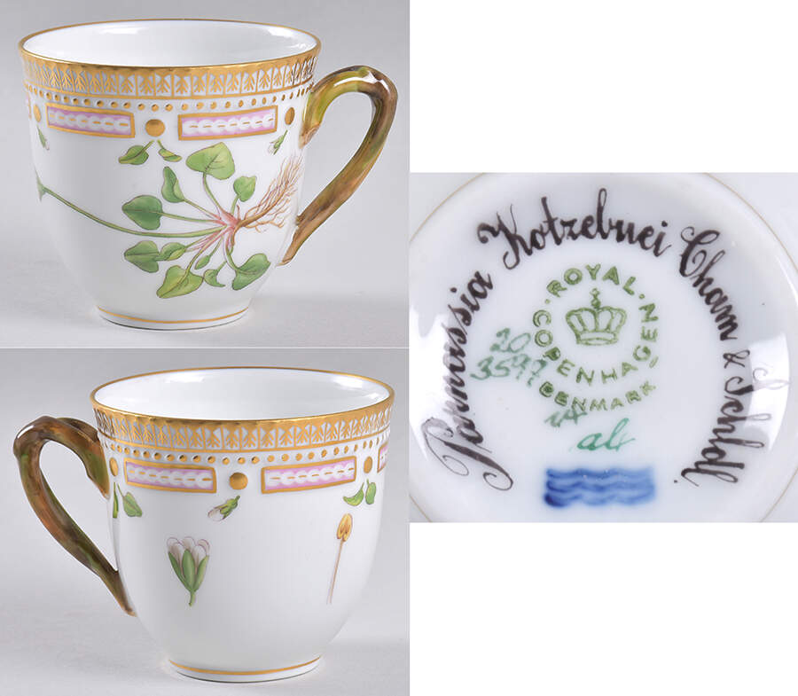 Flora Danica (1961 To Current) Flat Cup-Parnassia kotzebuei Cham Schldl by Royal Copenhagen-1