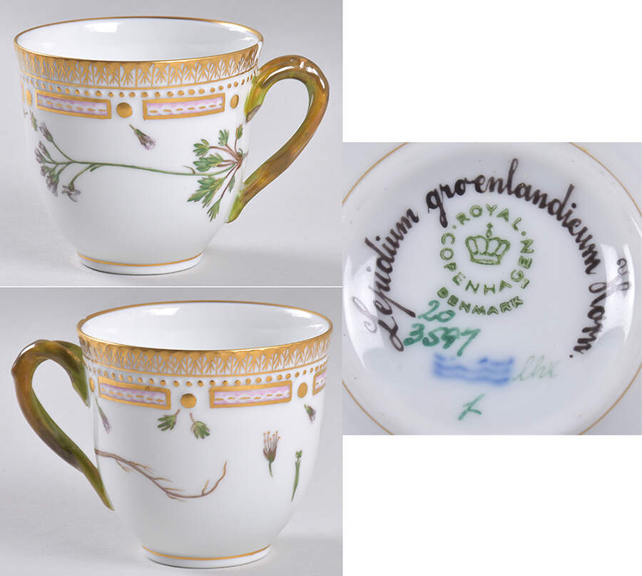 Flora Danica (1961 To Current) Flat Cup-Lepidium Groenlandieum Horn by Royal Copenhagen-1