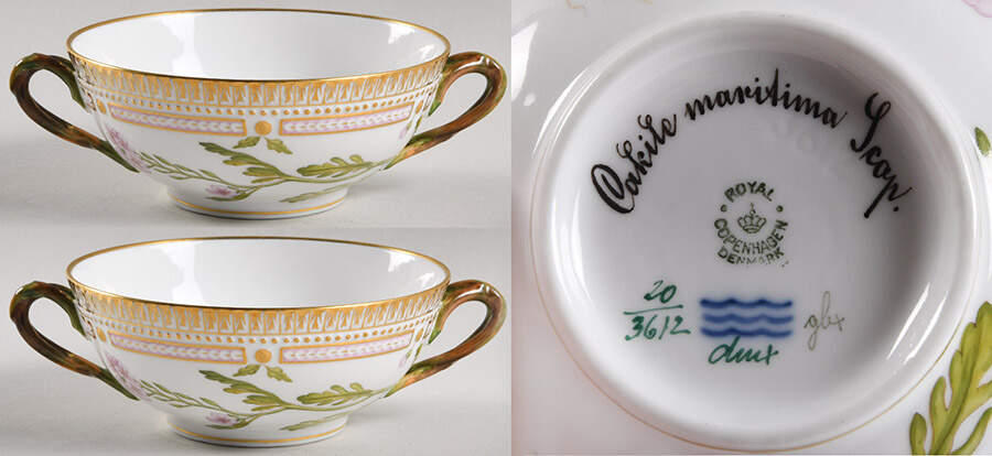Flora Danica (1961 To Current) Flat Cream Soup Bowl-Cakite maritima Leop by Royal Copenhagen-1