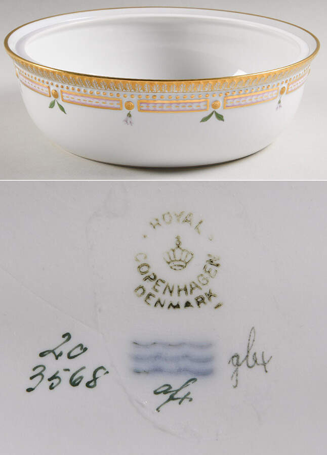 Flora Danica (1961 To Current) Round Vegetable No Lid/No Decal by Royal Copenhagen-1
